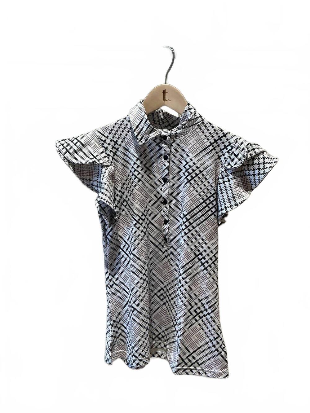 NEW THE BUBBLE women's flutter top in heritage plaid